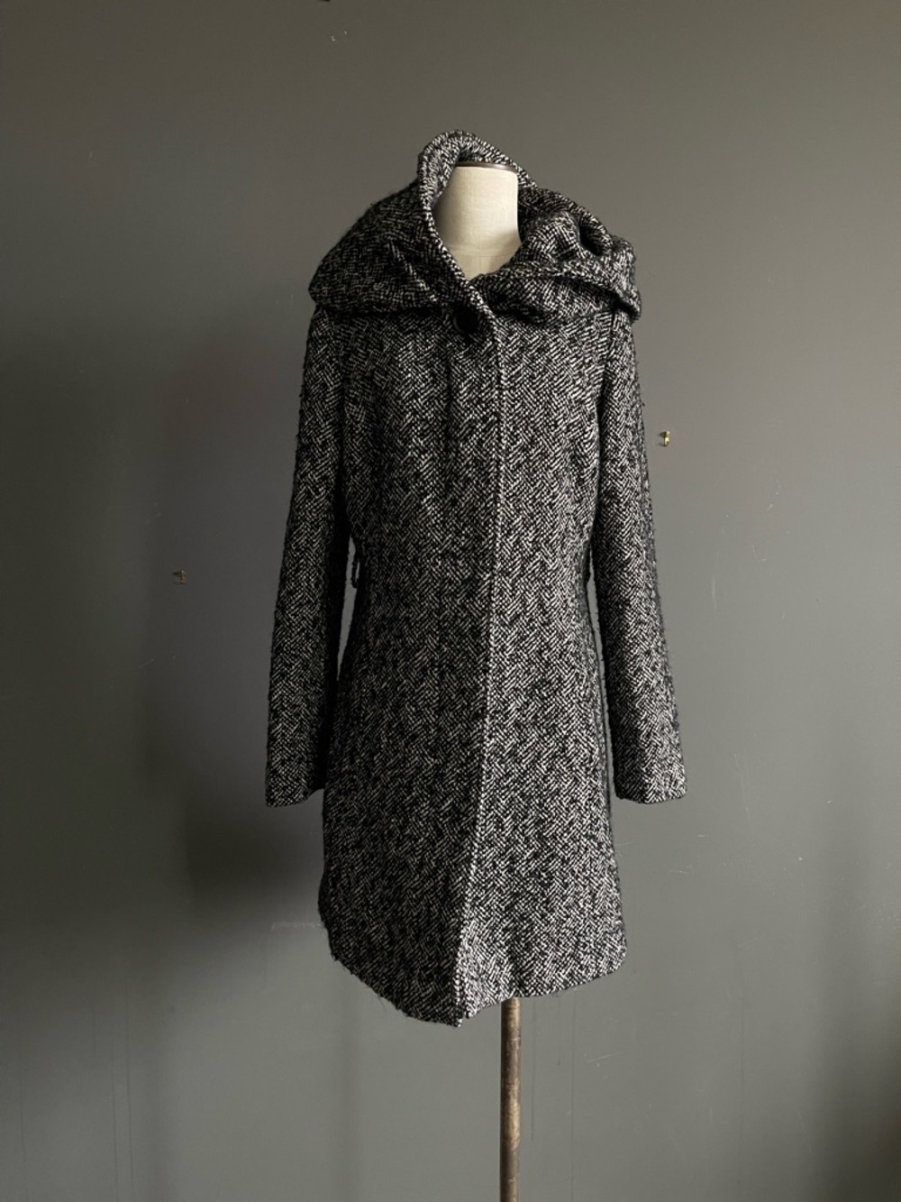 Oversized Hooded Herringbone Wool Coat Minimal Quiet Luxury Toteme Academia Chic